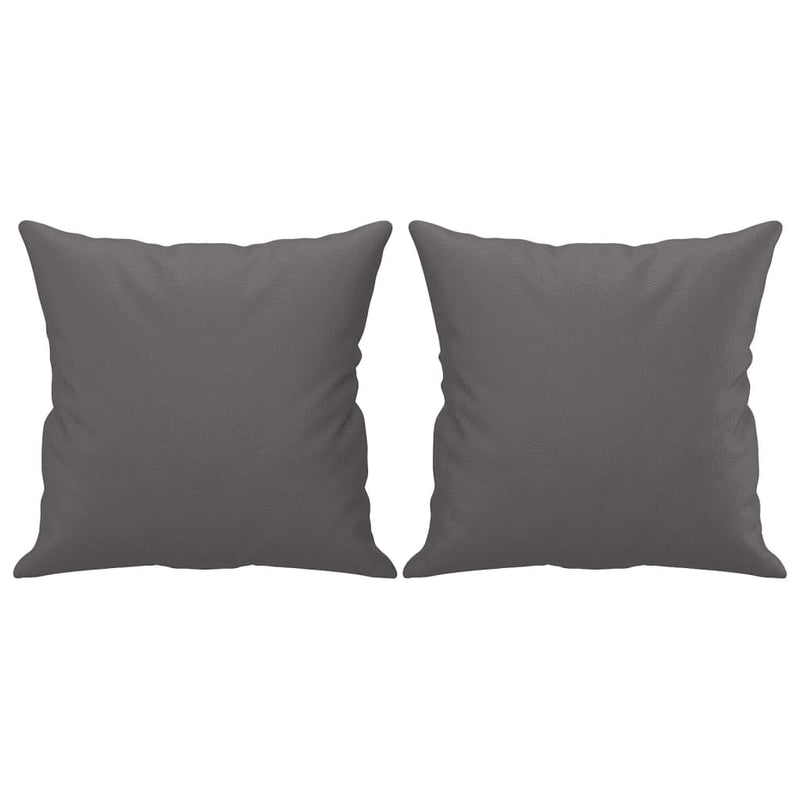 vidaXL 2-Seater Sofa with Throw Pillows Grey 120 cm Faux Leather