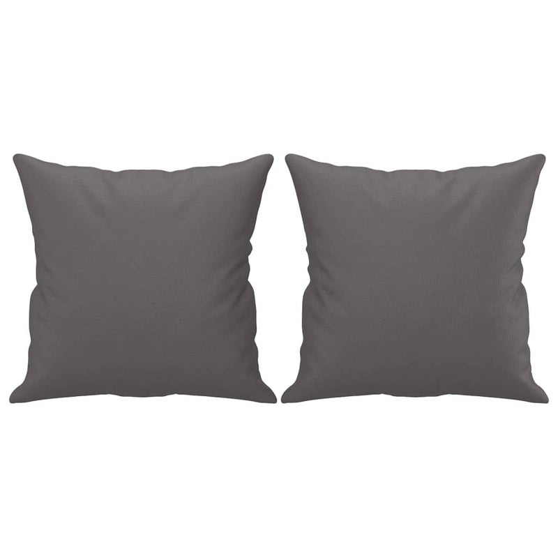 vidaXL 2-Seater Sofa with Throw Pillows Grey 140 cm Faux Leather