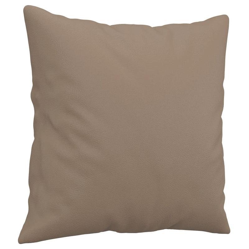 vidaXL 2-Seater Sofa with Throw Pillows Cappuccino 140 cm Faux Leather