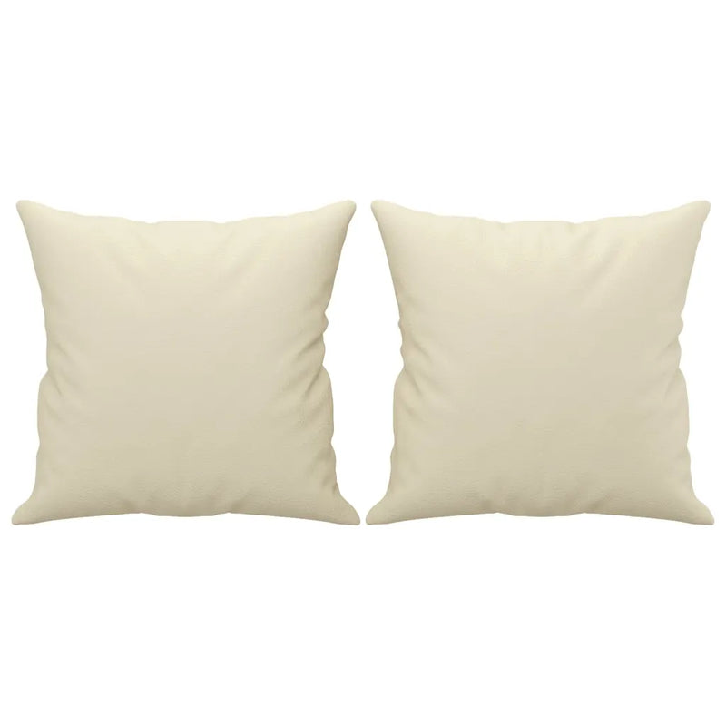 3-Seater Sofa with Throw Pillows Cream 180 cm Faux Leather