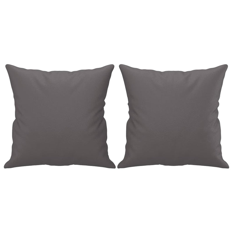 vidaXL 3-Seater Sofa with Throw Pillows Grey 180 cm Faux Leather