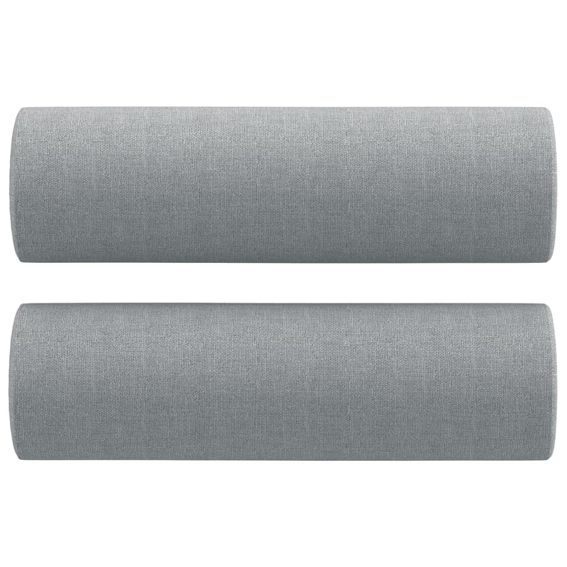 vidaXL 2-Seater Sofa with Throw Pillows Light Grey 120 cm Fabric