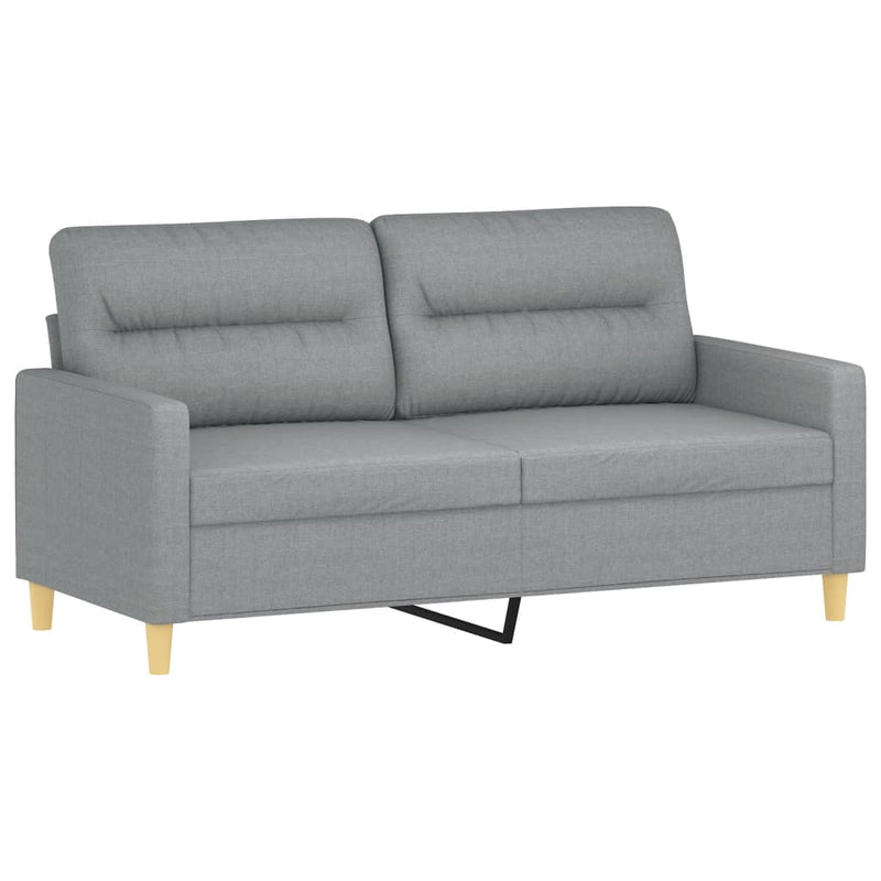 vidaXL 2-Seater Sofa with Throw Pillows Light Grey 140 cm Fabric