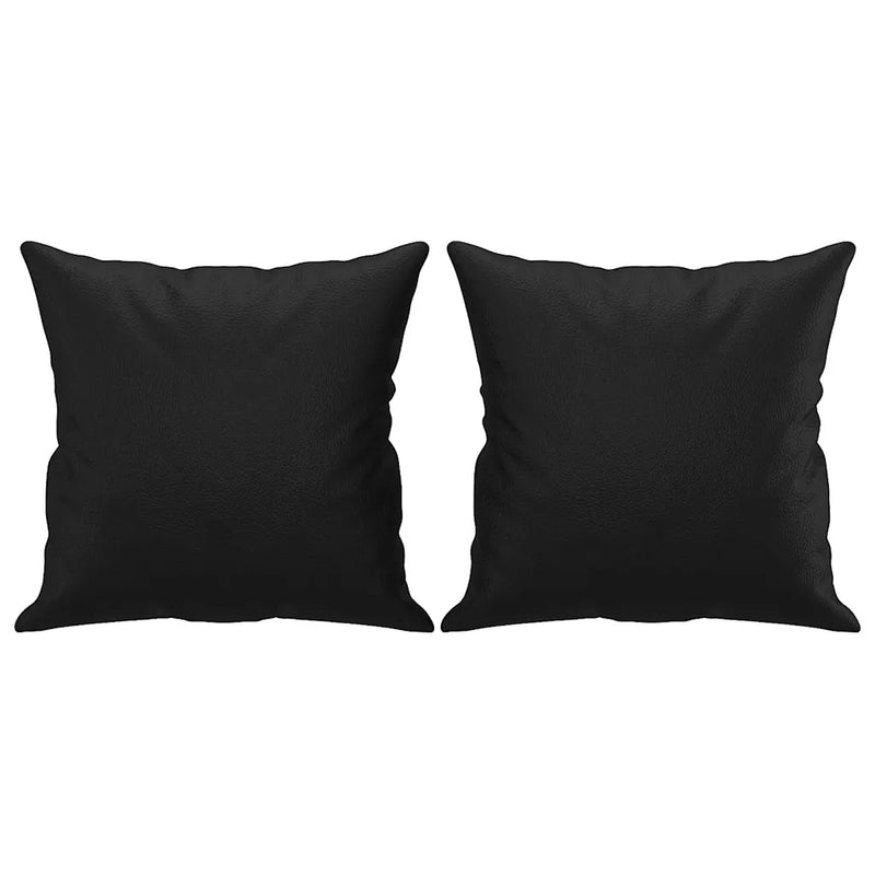 2-Seater Sofa with Throw Pillows Black 120 cm Faux Leather