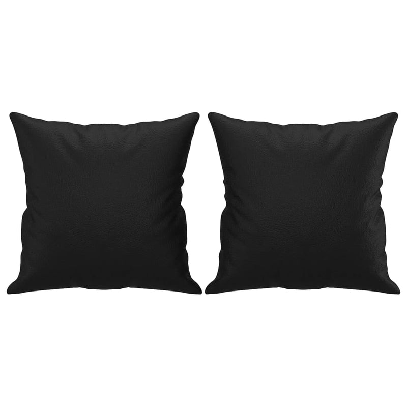 vidaXL 2-Seater Sofa with Throw Pillows Black 120 cm Faux Leather