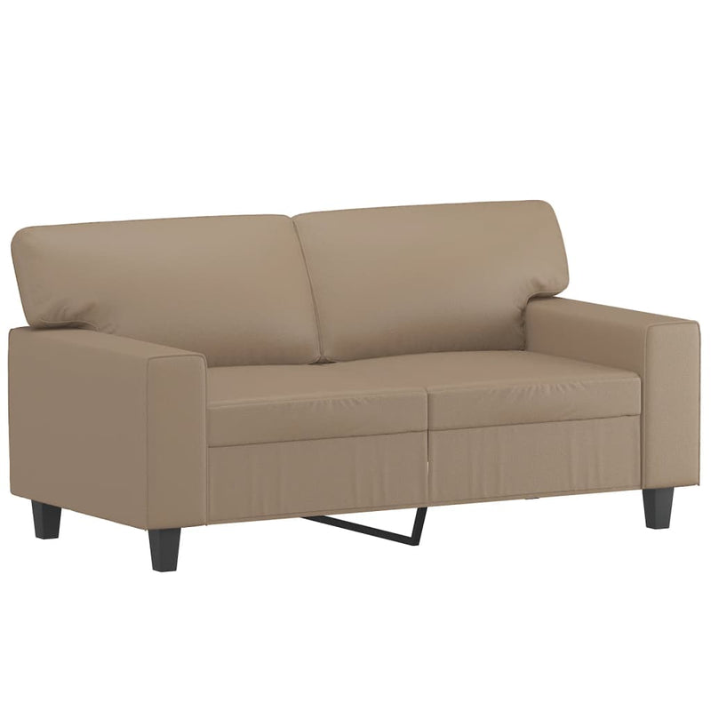 vidaXL 2-Seater Sofa with Throw Pillows Cappuccino 120 cm Faux Leather