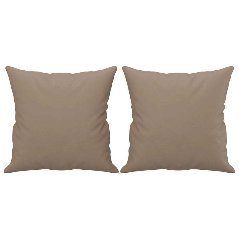 2-Seater Sofa with Throw Pillows Cappuccino 120 cm Faux Leather