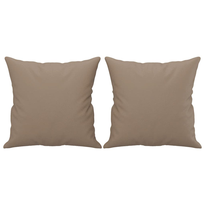 vidaXL 2-Seater Sofa with Throw Pillows Cappuccino 120 cm Faux Leather