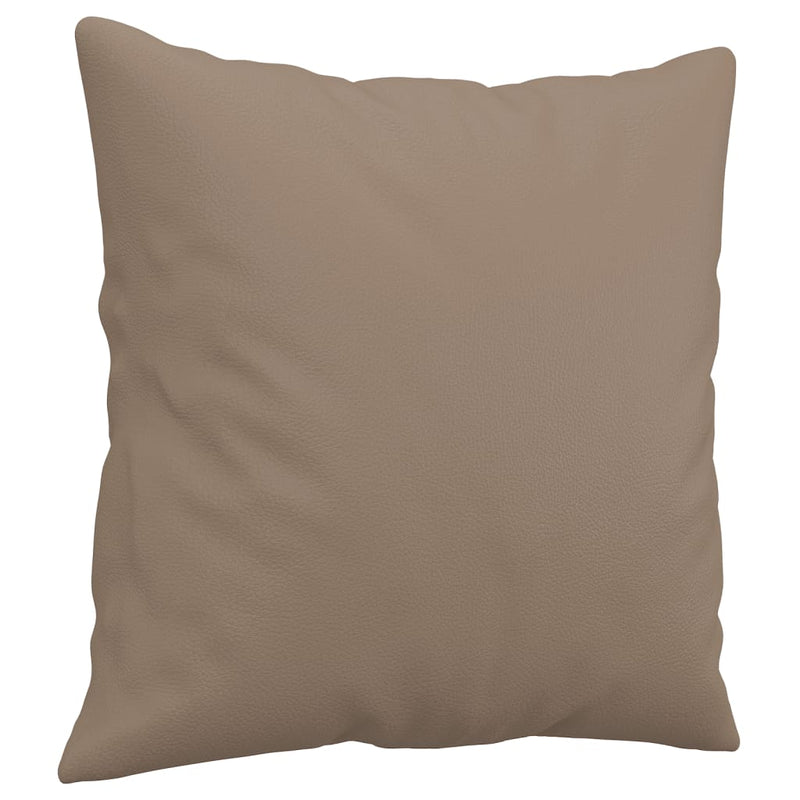 vidaXL 2-Seater Sofa with Throw Pillows Cappuccino 120 cm Faux Leather