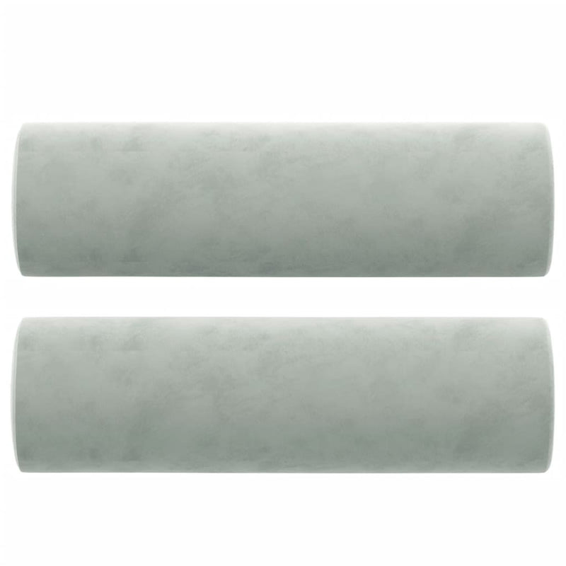 vidaXL 2-Seater Sofa with Throw Pillows Light Grey 120 cm Velvet