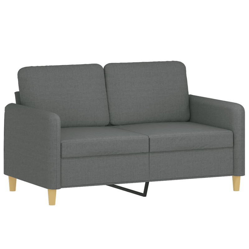 vidaXL 2-Seater Sofa with Throw Pillows Dark Grey 120 cm Fabric