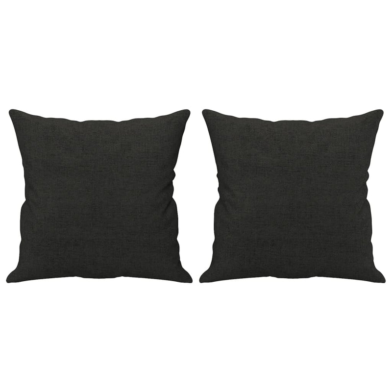 2-Seater Sofa with Throw Pillows Black 120 cm Fabric