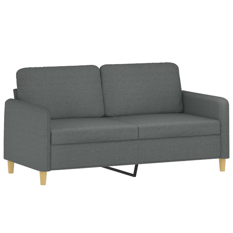 vidaXL 2-Seater Sofa with Throw Pillows Dark Grey 140 cm Fabric