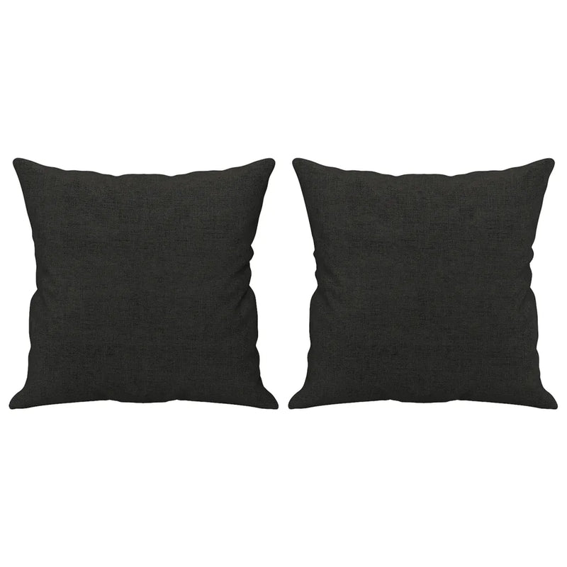 3-Seater Sofa with Throw Pillows Black 180 cm Fabric