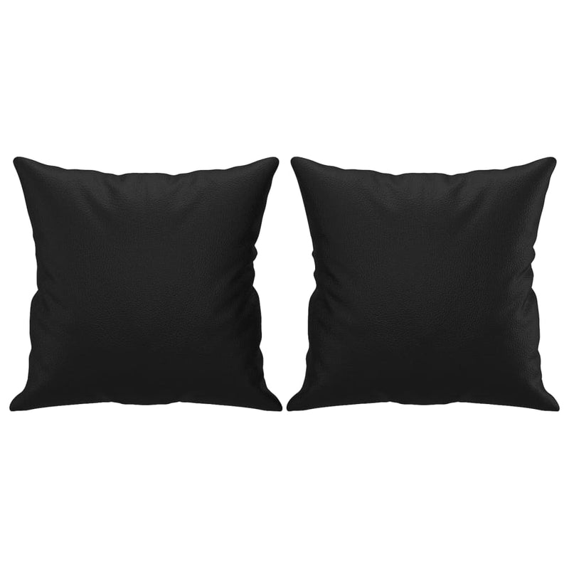 vidaXL 2-Seater Sofa with Throw Pillows Black 120 cm Faux Leather
