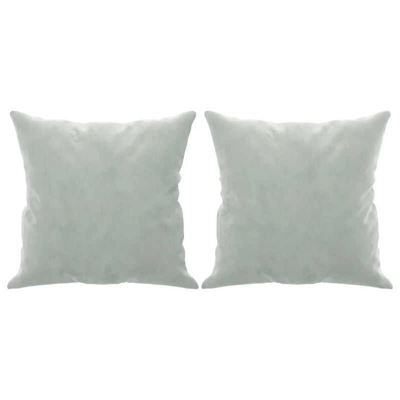 3-Seater Sofa with Throw Pillows Light Grey 180 cm Velvet