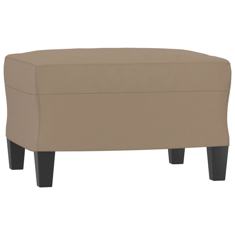 vidaXL 3-Seater Sofa with Footstool Cappuccino 180 cm Faux Leather