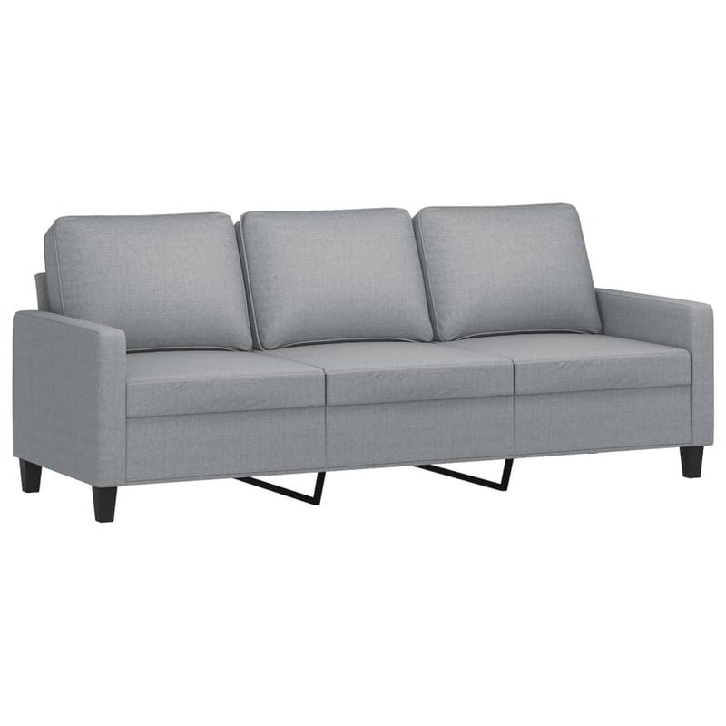 vidaXL 3-Seater Sofa with Footstool Light Grey 180 cm Fabric