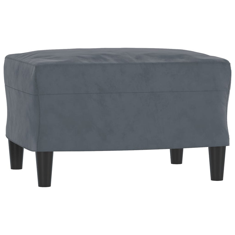 vidaXL 3-Seater Sofa with Footstool Dark Grey 180 cm Velvet