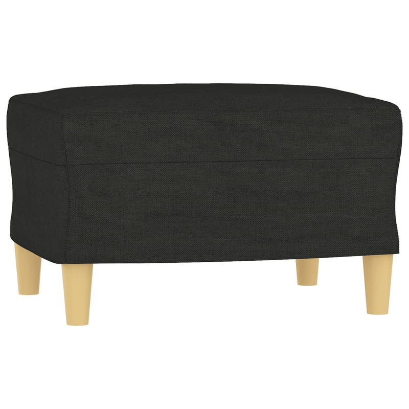 vidaXL 3-Seater Sofa with Footstool Black 180 cm Fabric