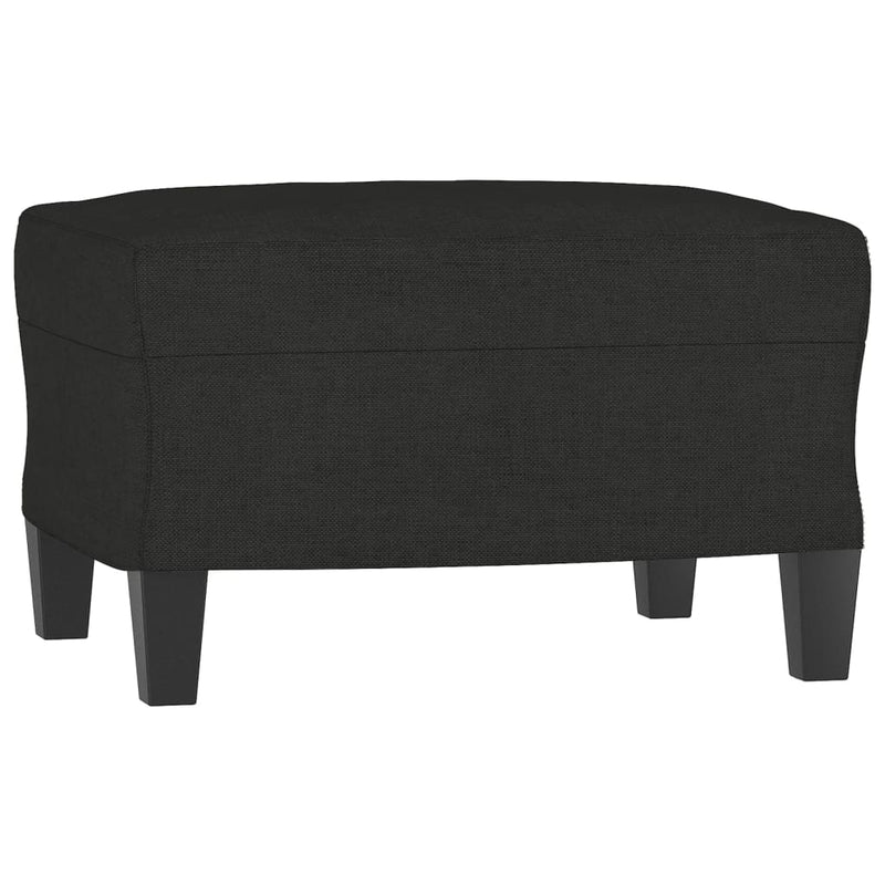 vidaXL 3-Seater Sofa with Footstool Black 180 cm Fabric