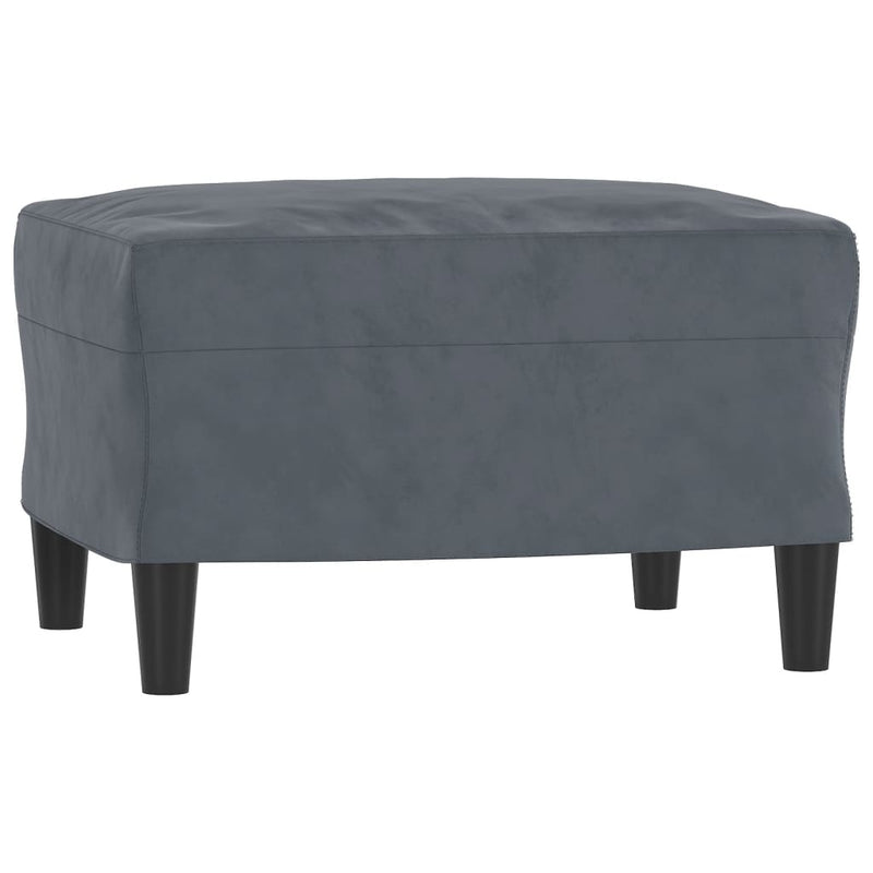 vidaXL 3-Seater Sofa with Footstool Dark Grey 180 cm Velvet