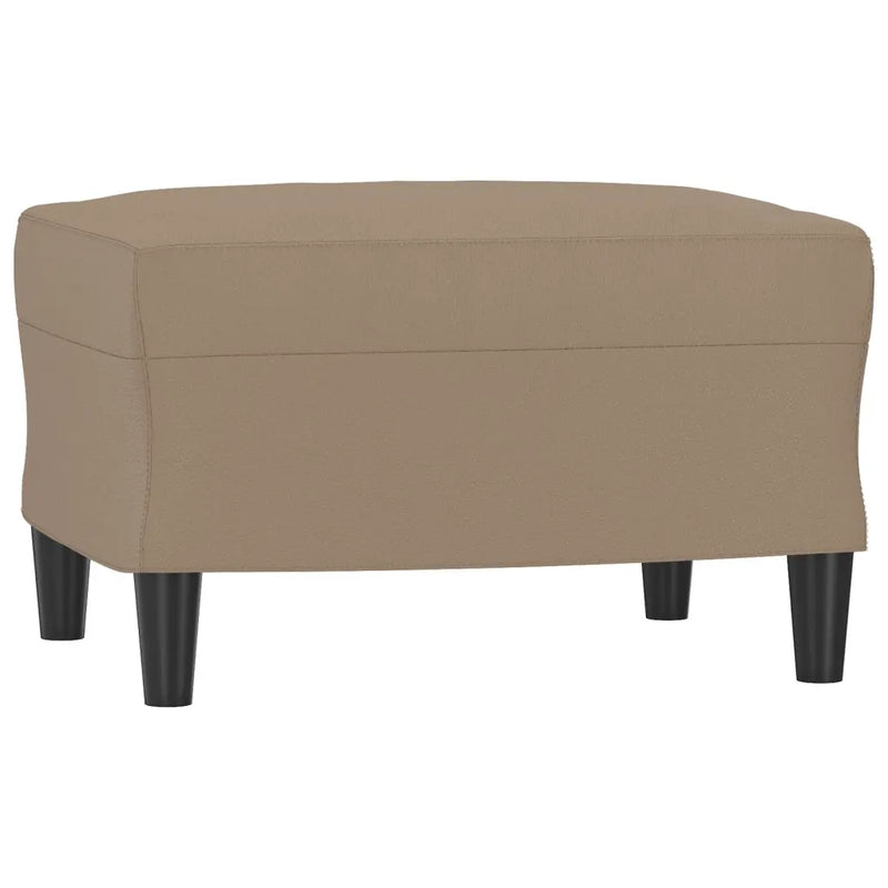 3-Seater Sofa with Footstool Cappuccino 180 cm Faux Leather