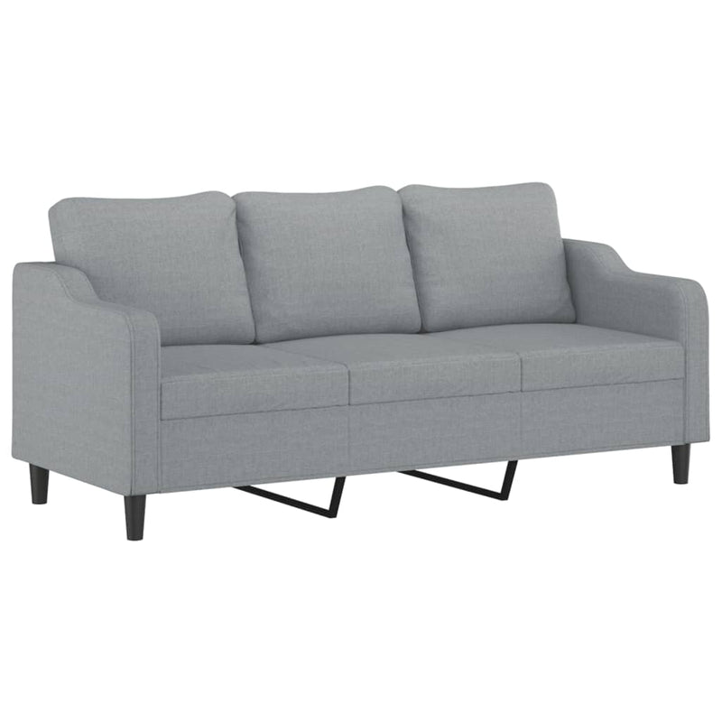 vidaXL 3-Seater Sofa with Footstool Light Grey 180 cm Fabric