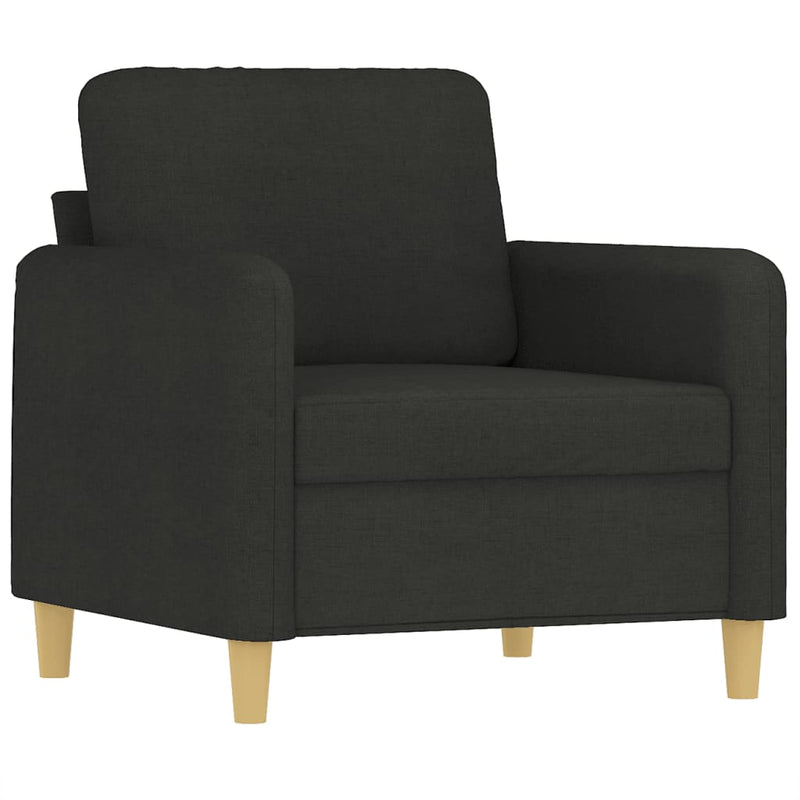 vidaXL Sofa Chair with Footstool Black 60 cm Fabric