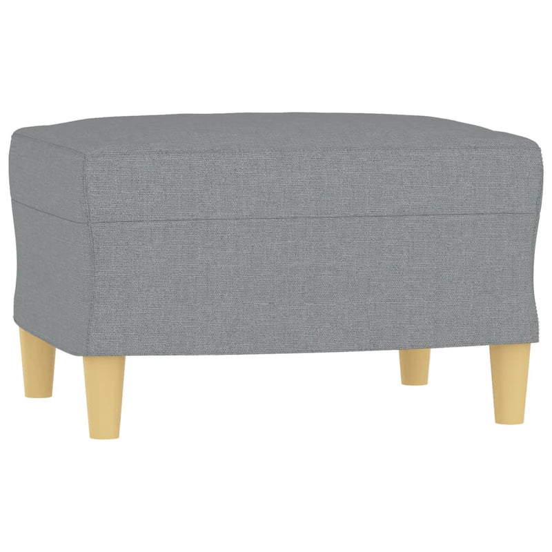 vidaXL 3-Seater Sofa with Footstool Light Grey 180 cm Fabric