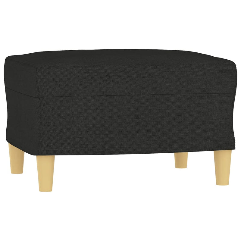 vidaXL 3-Seater Sofa with Footstool Black 180 cm Fabric