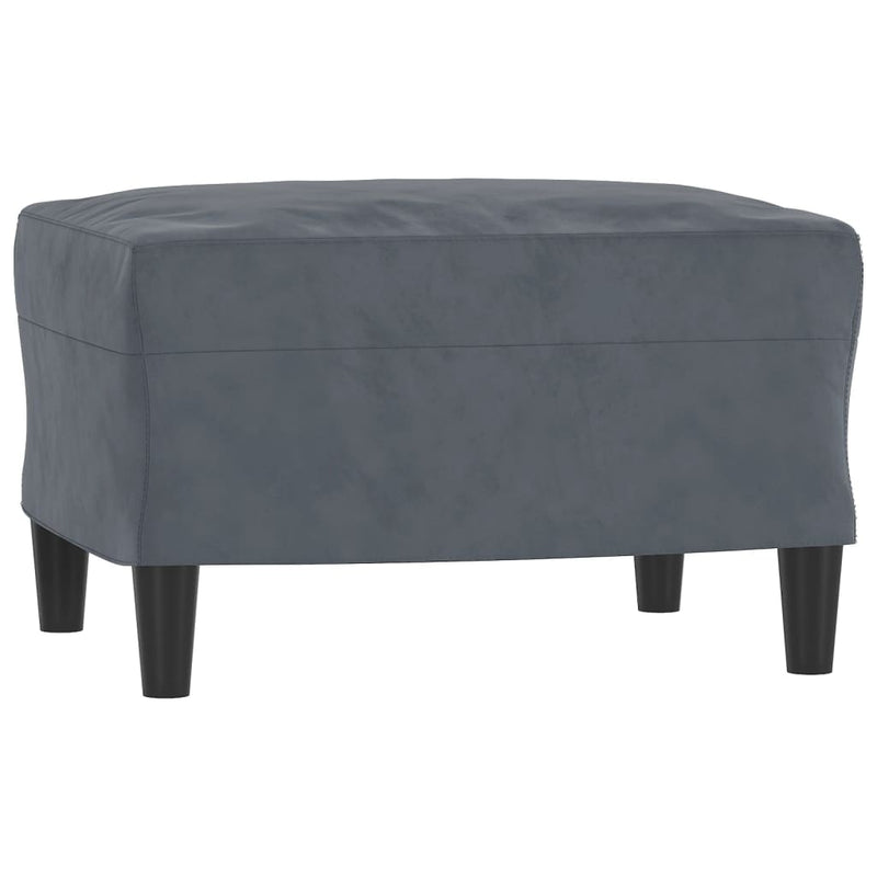 vidaXL 3-Seater Sofa with Footstool Dark Grey 180 cm Velvet