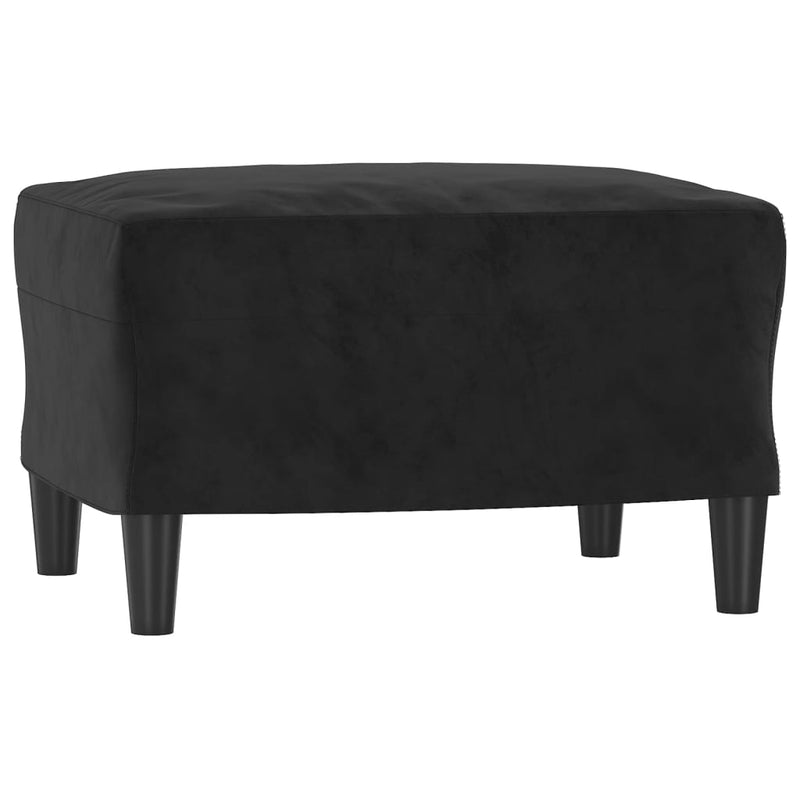vidaXL 3-Seater Sofa with Footstool Black 180 cm Velvet