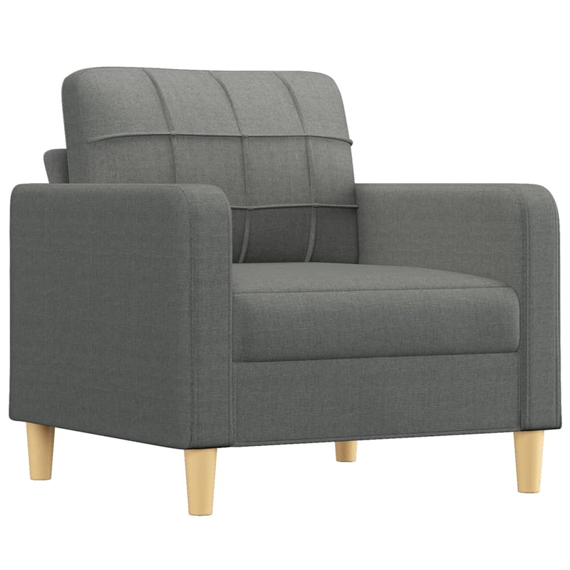vidaXL 3 Piece Sofa Set with Cushions Dark Grey Fabric