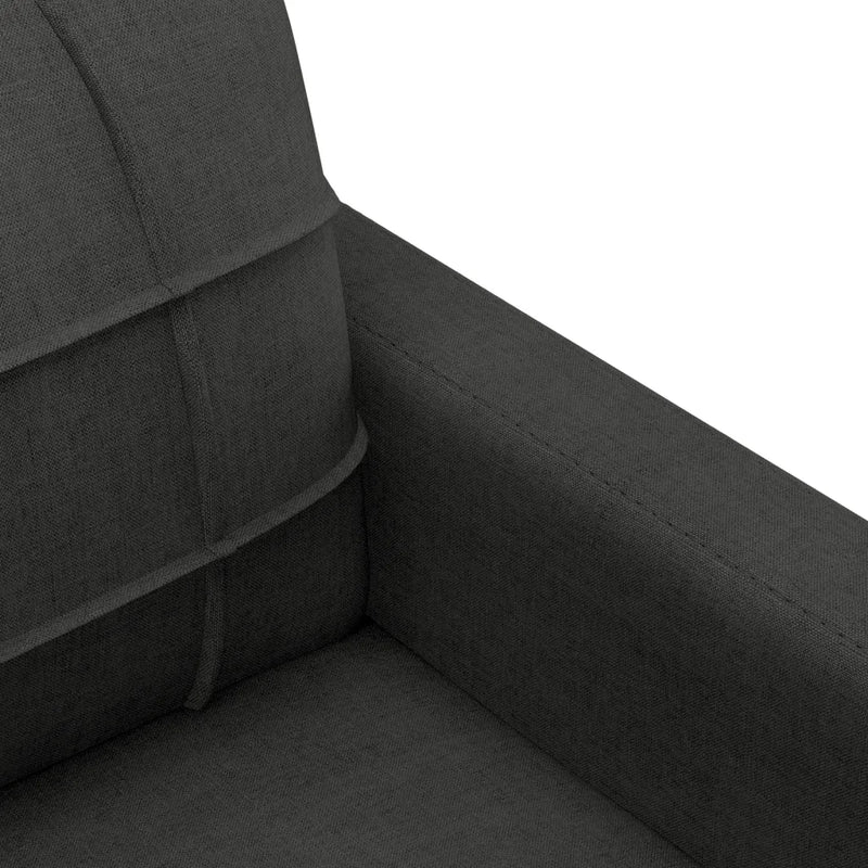 3 Piece Sofa Set with Cushions Black Fabric