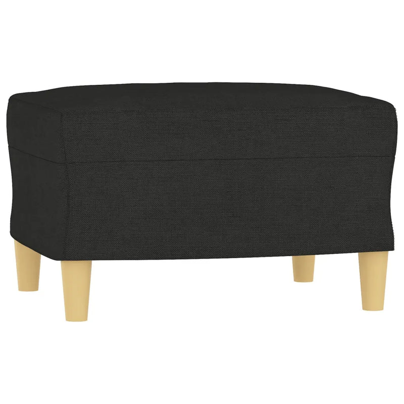 4 Piece Sofa Set with Pillows Black Fabric