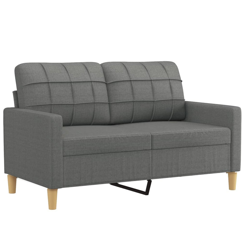 vidaXL 2 Piece Sofa Set with Cushions Dark Grey Fabric