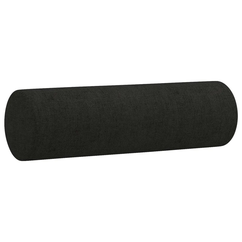 2 Piece Sofa Set with Pillows Black Fabric