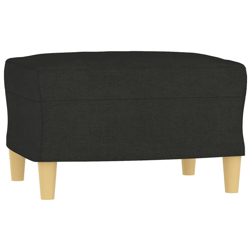 3 Piece Sofa Set with Pillows Black Fabric