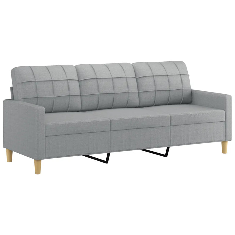 2 Piece Sofa Set with Cushions Light Grey Fabric