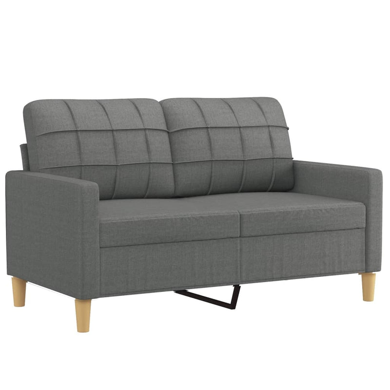 vidaXL 2 Piece Sofa Set with Cushions Dark Grey Fabric