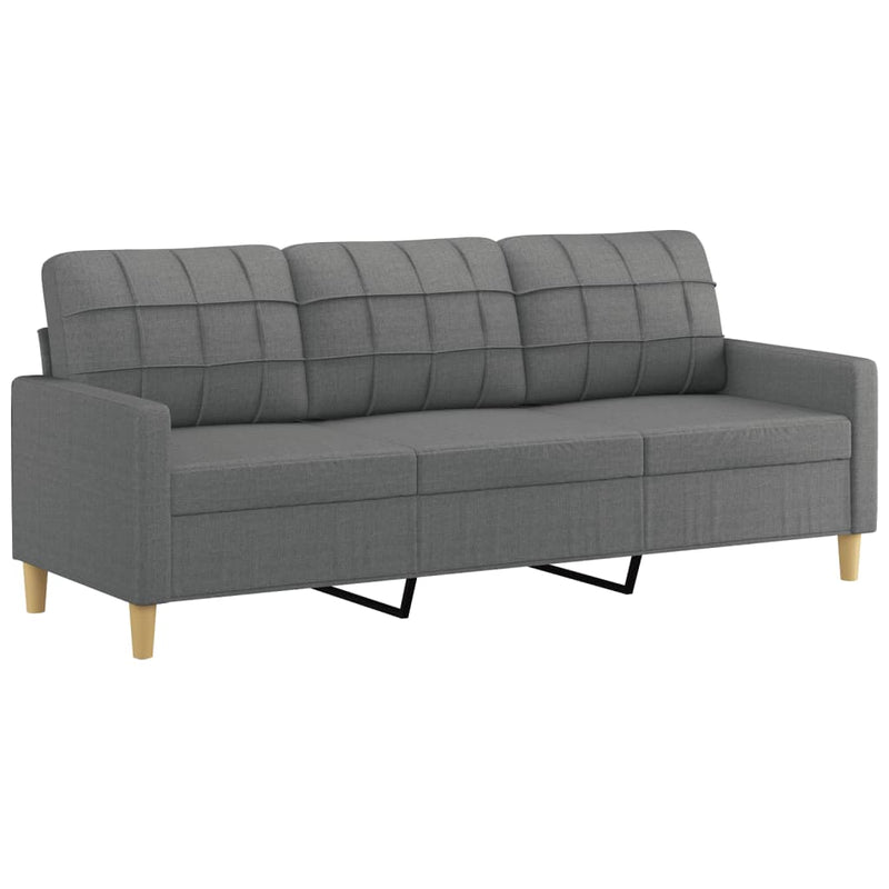 vidaXL 2 Piece Sofa Set with Cushions Dark Grey Fabric