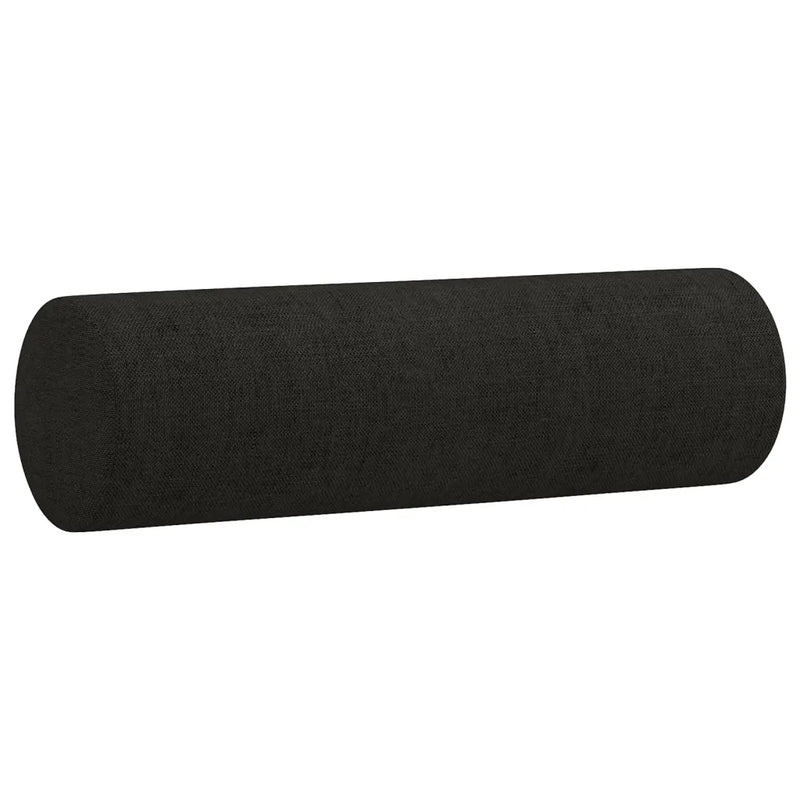 2 Piece Sofa Set with Pillows Black Fabric