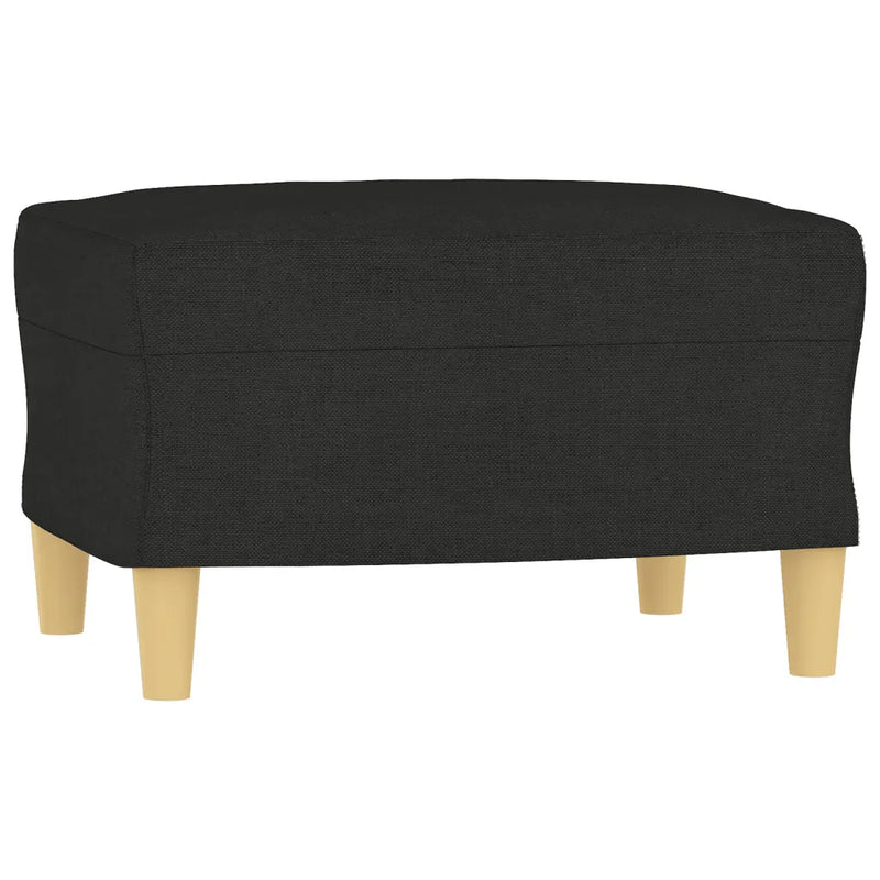 3 Piece Sofa Set with Pillows Black Fabric