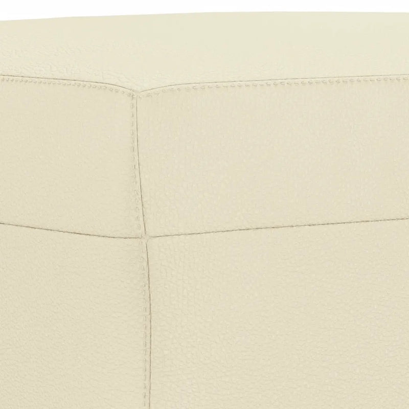 4 Piece Sofa Set with Cushions Cream Faux Leather