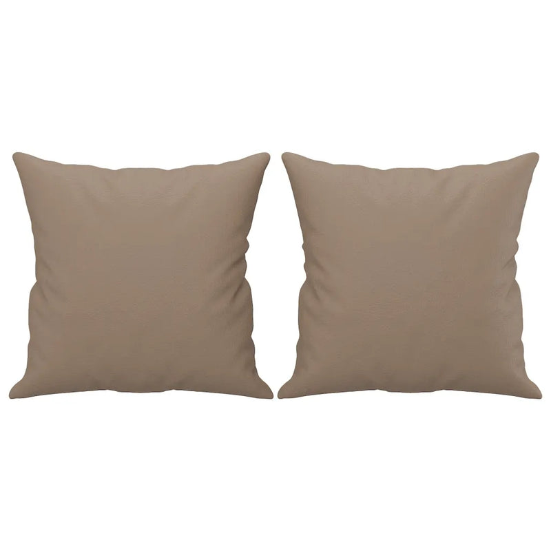3 Piece Sofa Set with Pillows Cappuccino Faux Leather