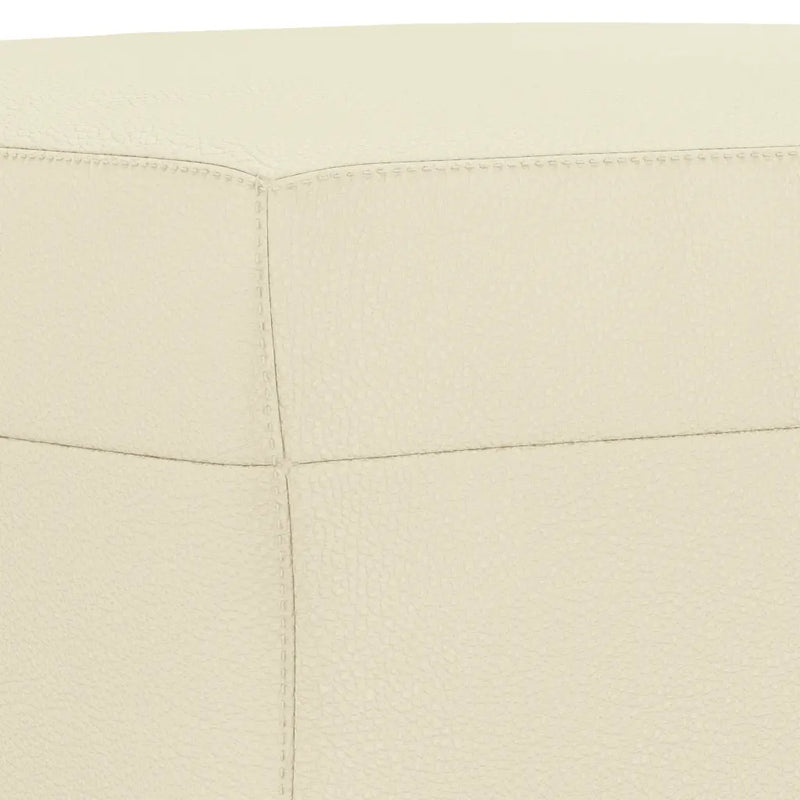 3 Piece Sofa Set with Cushions Cream Faux Leather