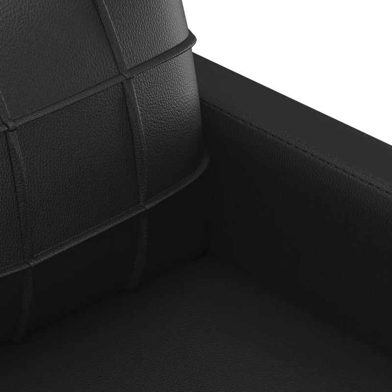 2 Piece Sofa Set with Pillows Black Faux Leather