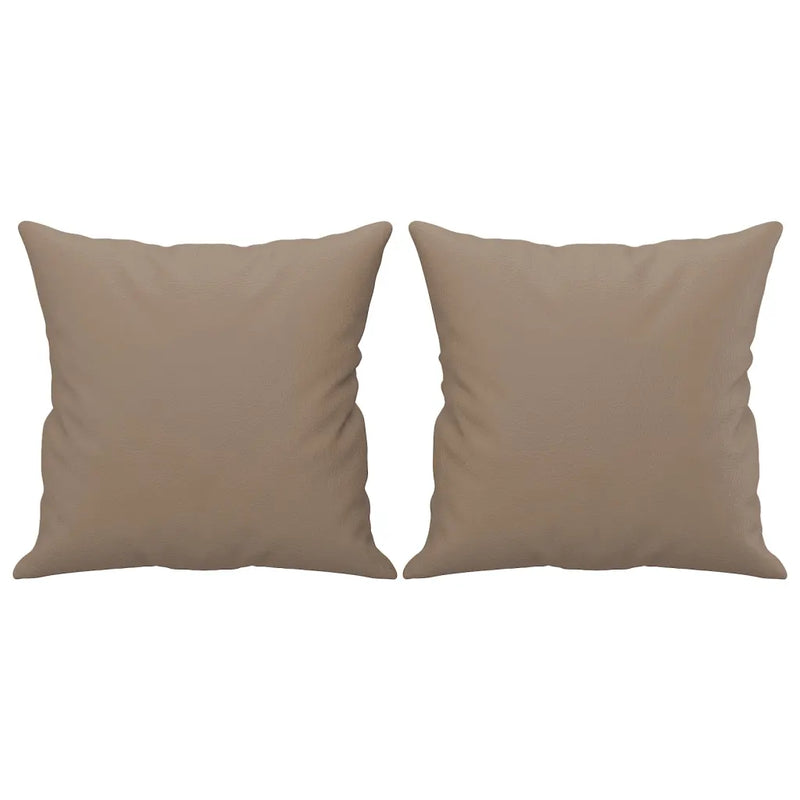 2 Piece Sofa Set with Pillows Cappuccino Faux Leather
