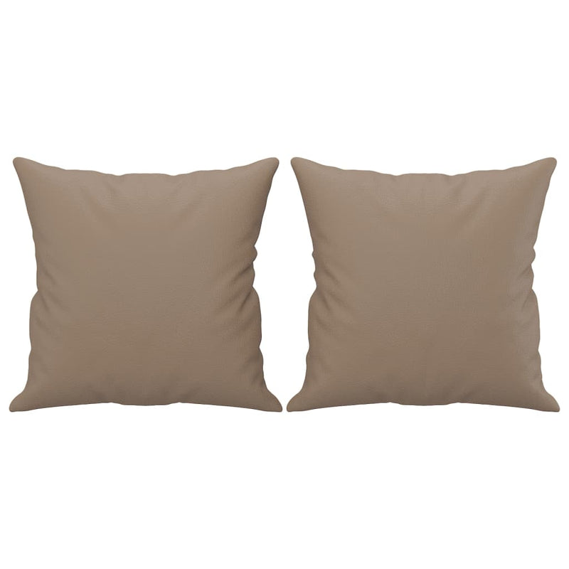 vidaXL 2 Piece Sofa Set with Pillows Cappuccino Faux Leather